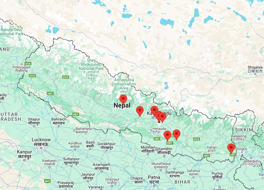 EV Charging Network Map of Nepal